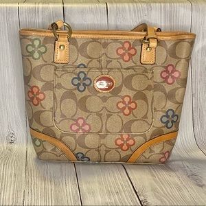 Coach Peyton Signature Clover Handbag Purse F22221 Multicolor Tote